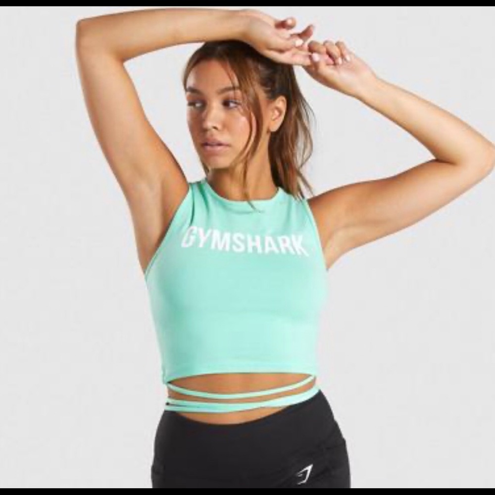 Gymshark ribbon crop top size small color MINT